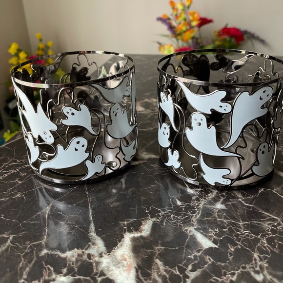 2 BBW Flying Ghost Halloween Candle Holder